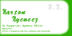 marton nyemecz business card