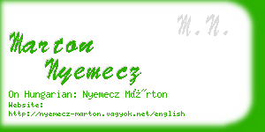 marton nyemecz business card